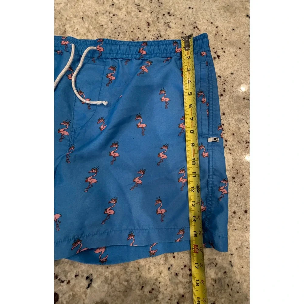 Cotton On Swim‎ Flamingo Print Swim Trunks Mens Size L Blue